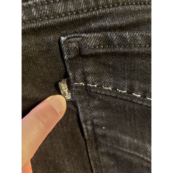 Levis 505 Jeans Size 6 Womens Black Denim Pull On Pants Mid Rise Ladies Straight - Picture 12 of 14